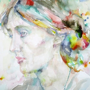 VIRGINIA WOOLF watercolor portrait - poster - various sizes! art print painting