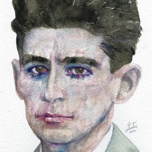 FRANZ KAFKA watercolor portrait - POSTER - various sizes available!
