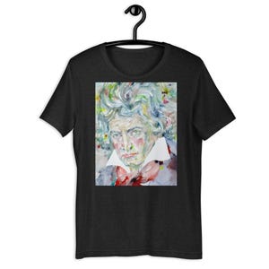 UNISEX t-shirt - LUDWIG Van BEETHOVEN watercolor portrait - tshirt shirt man woman suit dress cloth clothing apparel head face composer art