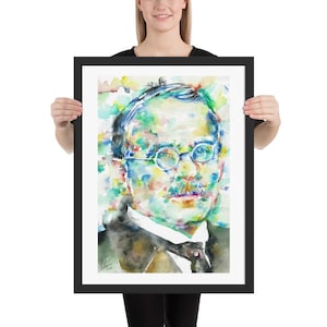 CARL JUNG  watercolor portrait - FRAMED poster - various sizes! art print psychology psychiatry psychologist gustav iching i ching