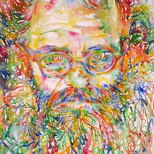 ALLEN GINSBERG watercolor portrait - POSTER - various sizes available! art print