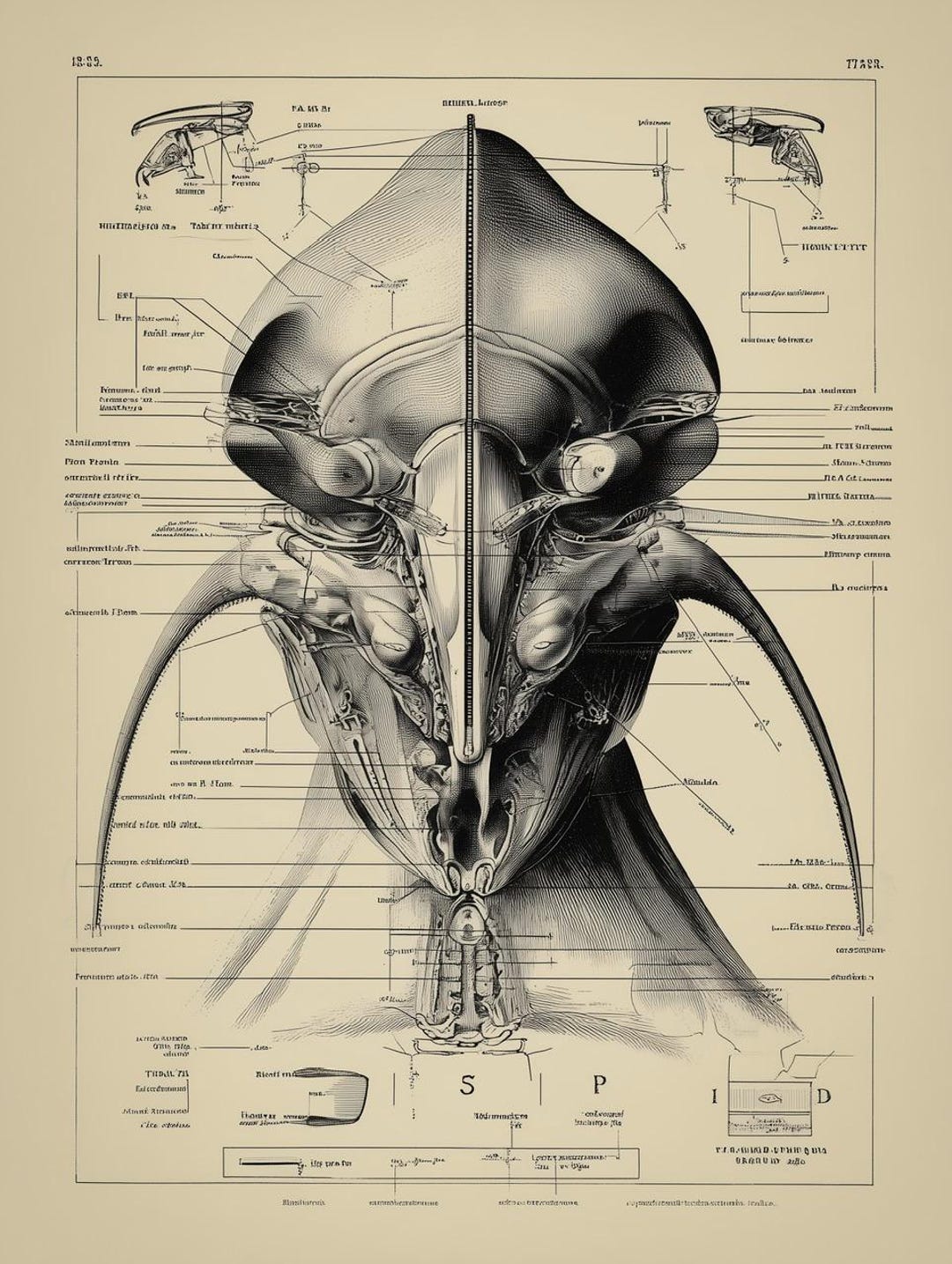 Alien Anatomy Diagram Poster, Steampunk UFO Art Print - Etsy