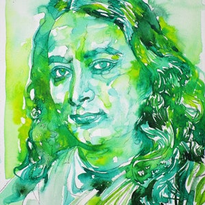 PARAMAHANSA YOGANANDA watercolor portrait - POSTER - various sizes available! art print yoga yogi guru meditation kriya india spirit