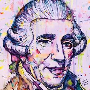 JOSEPH HAYDN watercolor & ink portrait - POSTER - various sizes available! art print classical music composer musician baroque