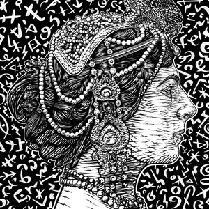 MATA HARI ink portrait  - POSTER - various sizes available! art print drawing spy femme fatale dancer world war one I 1 wwI