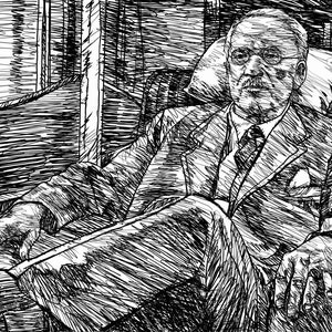 CARL JUNG ink portrait - POSTER - various sizes available! art print gustav drawing painting psychology psychologist