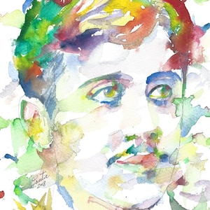 MARCEL PROUST watercolor portrait - POSTER - various sizes! art print painting drawing writer author illustration author recherche