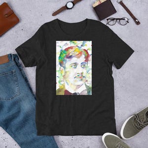 UNISEX t-shirt - MARCEL PROUST watercolor portrait - tshirt cloth clothing dress t shirt suit apparel art print painting