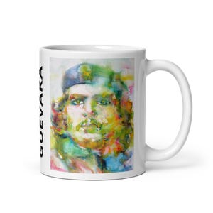 MUG - CHE GUEVARA watercolor portrait - various sizes! white glossy breakfast mugs cup of coffee art print painting cuba ernesto el che