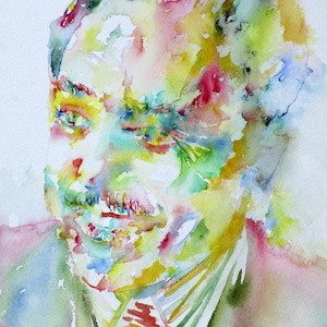 LANGSTON HUGHES watercolor portrait - POSTER - various sizes available! art print painting writer book author poet activist jazz poetry