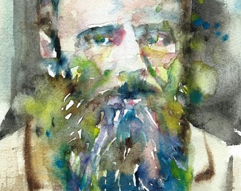 FYODOR DOSTOEVSKI-aquarelportret - POSTER - verschillende maten! Karamazov-schrijver schilderij kunstafdruk