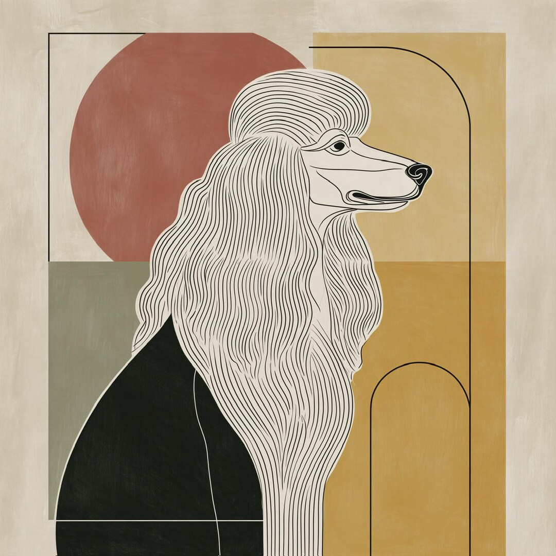Abstract Poodle Portrait , Digital Download, Printable Poster, Wall Art ...