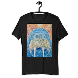 Camiseta UNISEX - WALRUS pintura al óleo retrato - sello colmillo bigote camiseta camiseta camiseta hombre mujer niño niña camisas traje ropa vestido