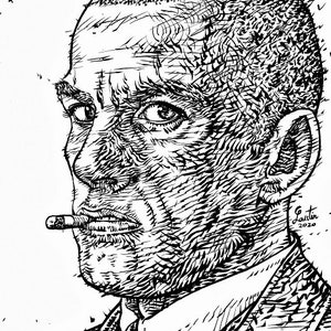 VLADIMIR MAYAKOVSKY ink portrait - POSTER - various sizes! art print futurism futurist