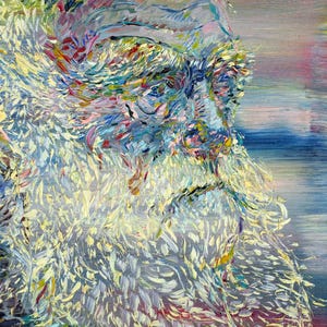 CHARLES DARWIN oil portrait - POSTER - various sizes available! art print painting drawing illustration beagle evolution