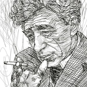 ALBERTO GIACOMETTI ink portrait - POSTER - various sizes! art print drawing painting illustration sculptur sculpture painter