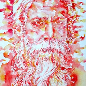 RABINDRANATH TAGORE watercolor portrait - POSTER - various sizes! art print