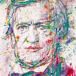 RICHARD WAGNER watercolor portrait  - Poster - various sizes ! art print