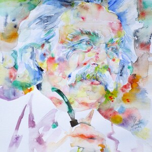 MARK TWAIN watercolor portrait - POSTER - various sizes! art print