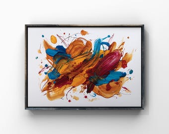 抽象肖像表現主義者、男性の抽象肖像、オリジナル絵画、抽象画の