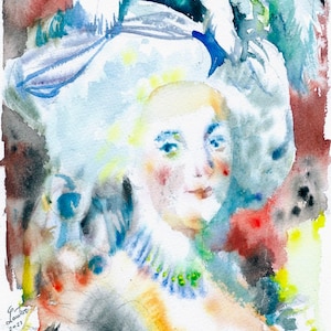 MARIE ANTOINETTE watercolor portrait - POSTER - various sizes available- print! queen french revolution painting maria antonietta guillotine