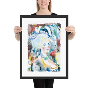 MARIE ANTOINETTE watercolor portrait - FRAMED poster - various sizes! art print painting queen french revolution painting maria guillotine