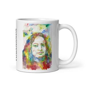 MUG - PARAMAHANSA YOGANANDA watercolor portrait - various sizes! white glossy breakfast mugs cup of coffee art print painting yoga yogi guru