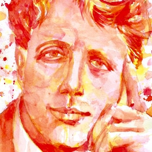 ROBERT FROST watercolor portrait - POSTER - various sizes ! art print