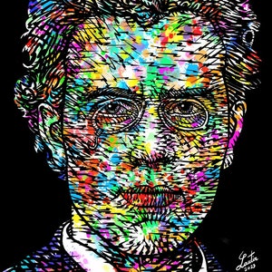 GUSTAV MAHLER ink and watercolor portrait  - POSTER -various sizes available! print art composer symphony romantic  classical music musician