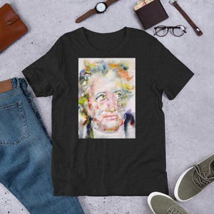 UNISEX t-shirt - GOETHE watercolor portrait - tshirt cloth clothing dress t shirt suit apparel art print painting Faust philosopher doctor