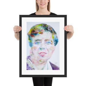ELEANOR ROOSEVELT watercolor portrait - FRAMED poster - various sizes! art print painting
