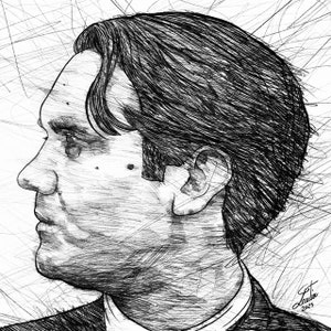 FEDERICO Garcia LORCA pencil portrait  - POSTER - various sizes available! print drawing pastel writer poet spain poetry piem work