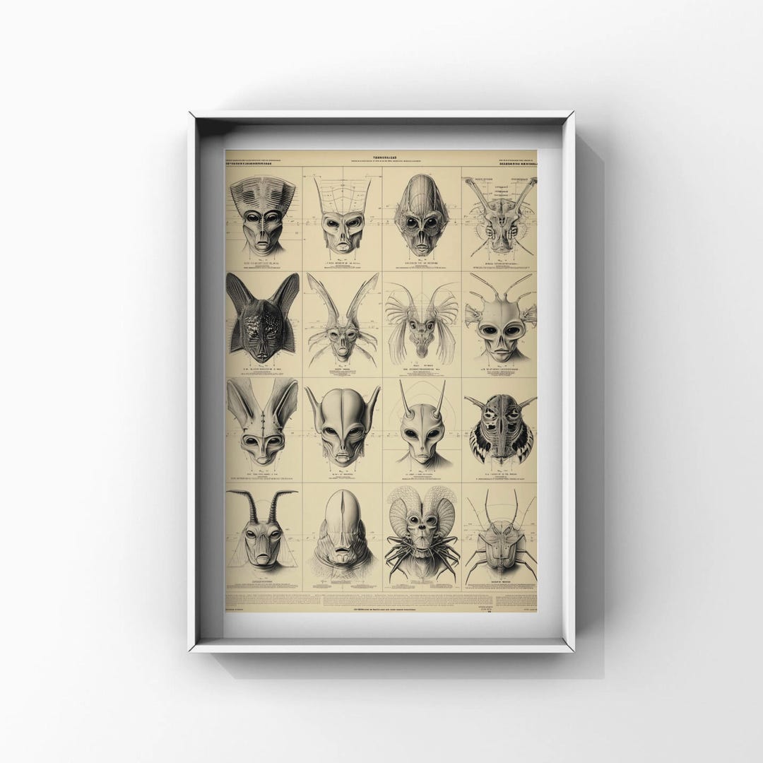 Alien Anatomy Chart Print, Sci-fi Creature Heads (digital Download) - Etsy