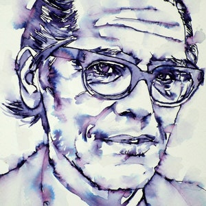 BILL EVANS watercolor and ink portrait - poster - various sizes available! art print