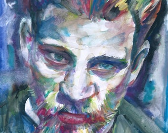 Retrato en acuarela de Rainer Maria Rilké - póster - ¡varios tamaños disponibles!