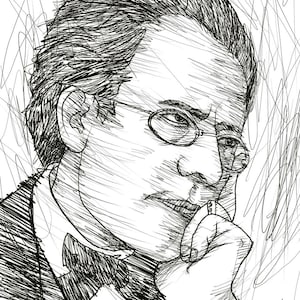 GUSTAV MAHLER ink portrait - POSTER - various sizes! art print drawing painting illustration composer classical music musician