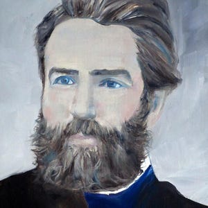 HERMAN MELVILLE oil portrait - poster - various sizes! art print painting moby dick white whale captain ahab illustration writer