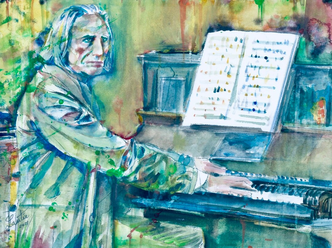 水彩画 女性二人 ピアノ演奏 木製フレーム il_1080xN.3473879068_4kir.jpg