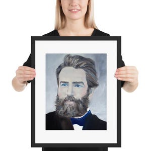 HERMAN MELVILLE oil portrait - FRAMED poster - various sizes! art print painting moby dick white whale captain ahab illustration writer