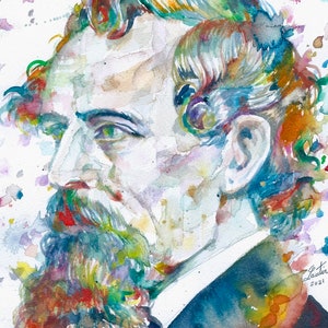 CHARLES DICKENS watercolor portrait - POSTER - various sizes available! art print painting drawing oliver twist david copperfield writer