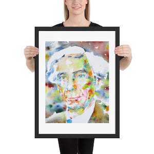 BERTRAND RUSSELL watercolor portrait - FRAMED poster - various sizes! painting