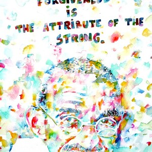 MAHATMA GANDHI quoting himself - watercolor paintin - POSTER - various available sizes! art print portrait