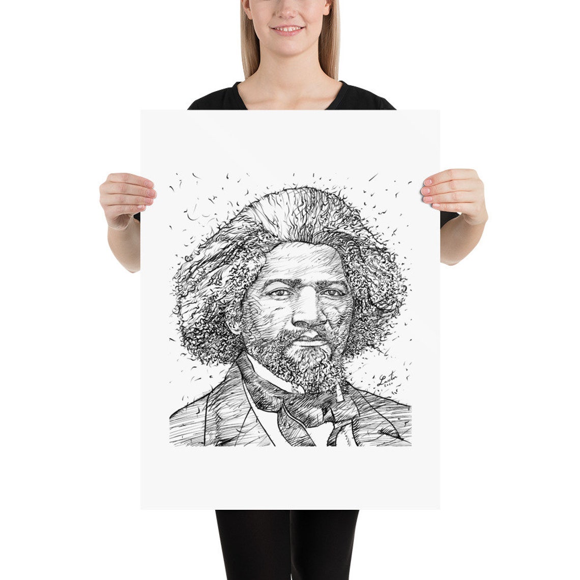 FREDERICK DOUGLASS Ink Portrait - POSTER - Various Sizes Available! Art ...