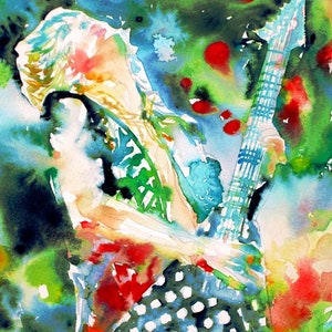 RANDY RHOADS watercolor portrait - POSTER - various sizes! art print