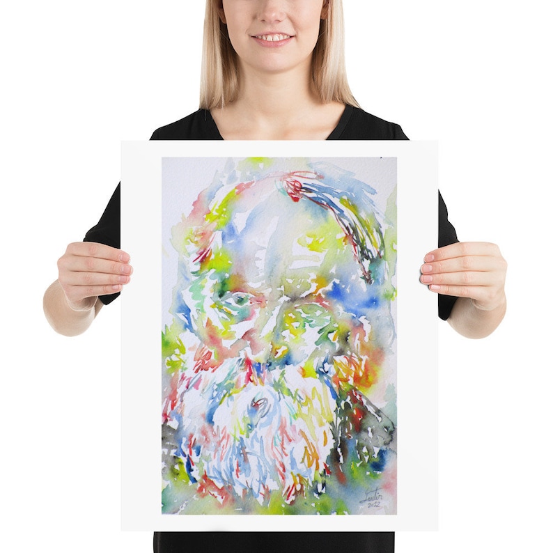 various sizes available POSTER MARTIN BUBER watercolor portrait art print
