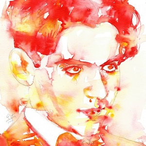FEDERICO Garcia LORCA watercolor portrait - POSTER - various sizes available! art print poet poetry works writer writing book work author