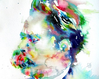 Retrato en acuarela de Friedrich Nietzsche - Póster - ¡Varios tamaños! Impresión artística de Zaratustra