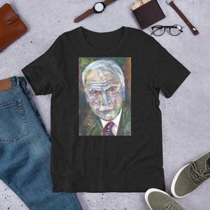 UNISEX t-shirt - CARL JUNG watercolor portrait - tshirt t shirt t-shirts apparel shirts suit dress psychology psyche i ching iching yijing