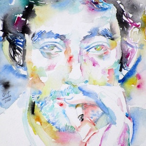 SERGE GAINSBOURG watercolor portrait - POSTER - various sizes available - art print!
