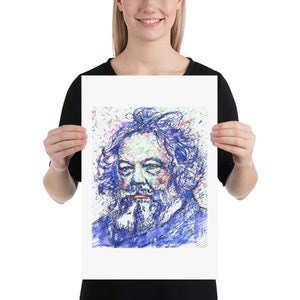 MIKHAIL BAKUNIN watercolor and ink portrait POSTER various sizes art print image 4